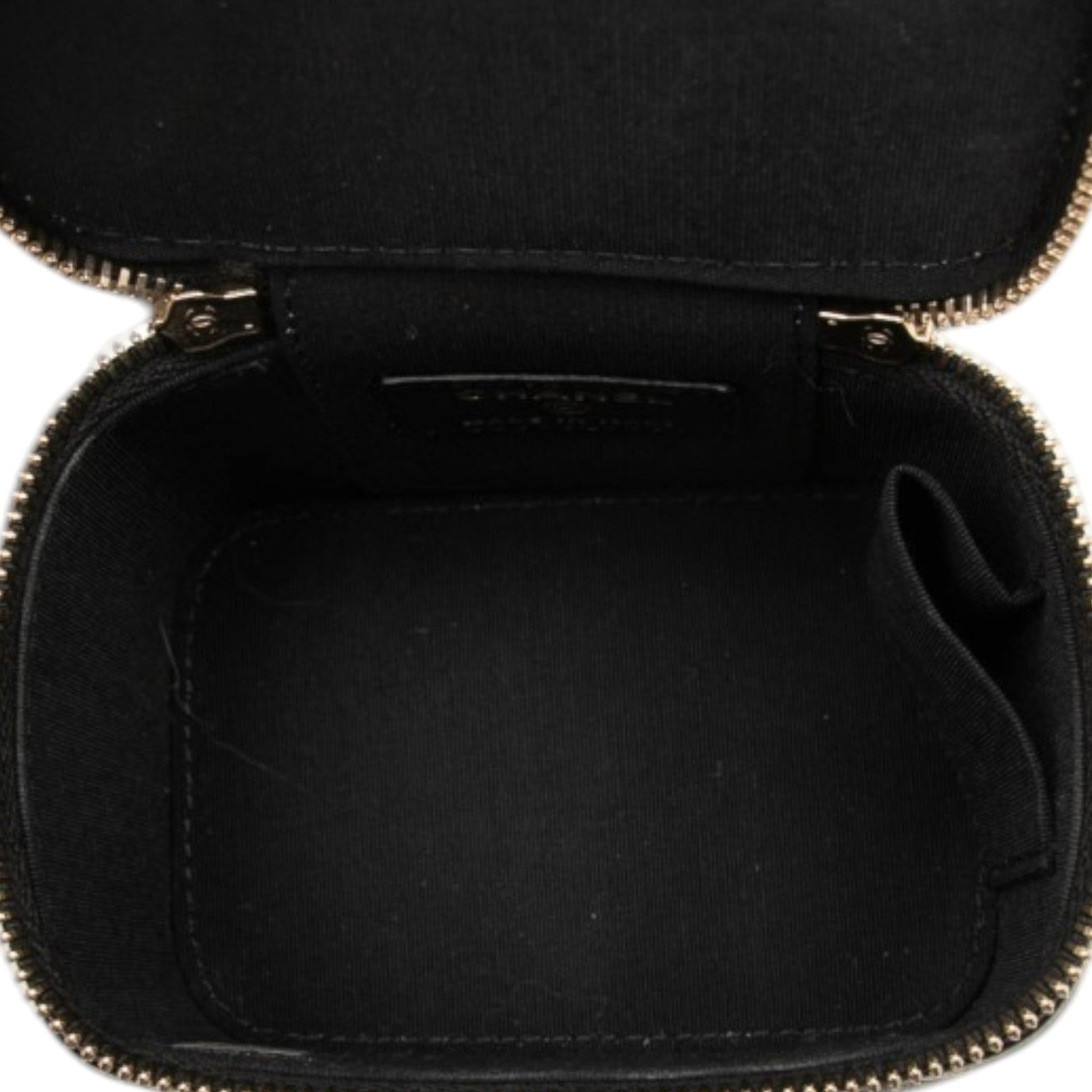 Chanel Mini Quilted Lambskin Top Handle Vanity Case With Chain