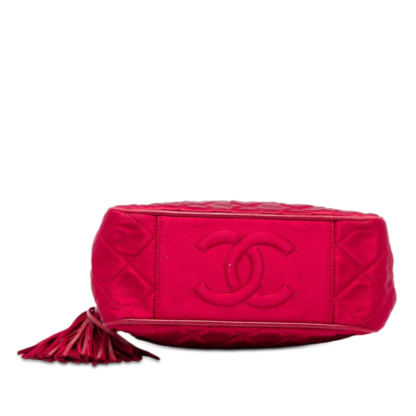 Chanel CC Quilted Satin Tassel Chain Shoulder Bag