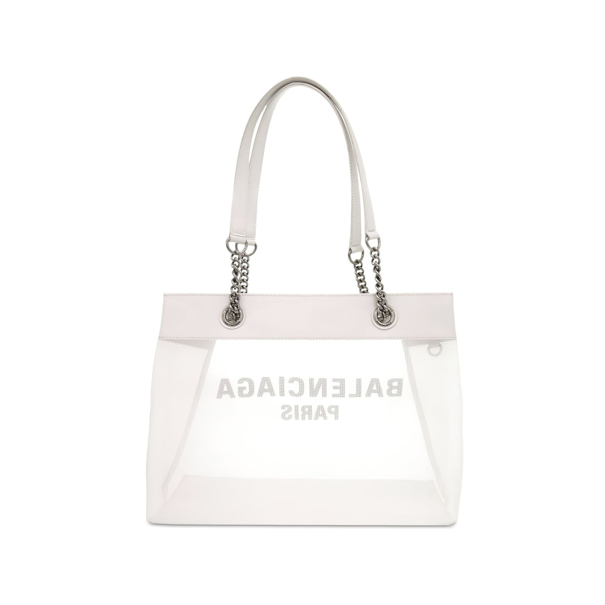 Balenciaga Medium Leather Duty Free Tote — White