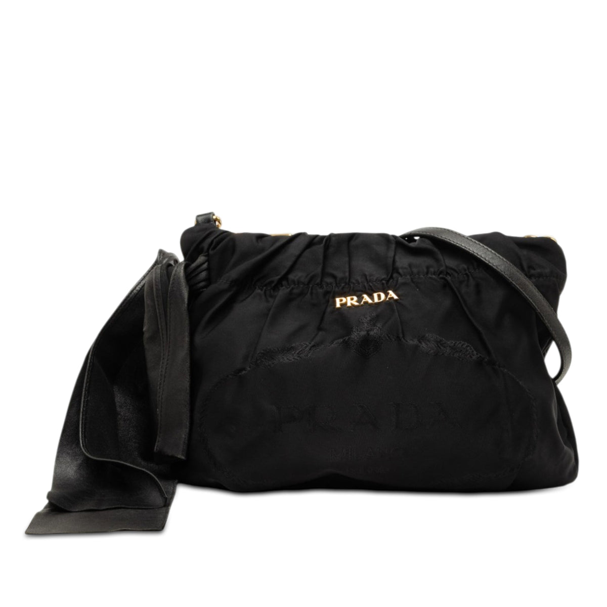 Prada Tessuto Canapa Logo Bow Crossbody