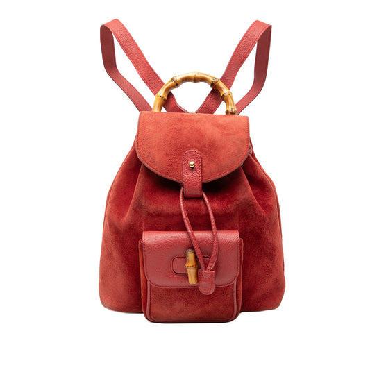 Gucci Suede Bamboo Backpack