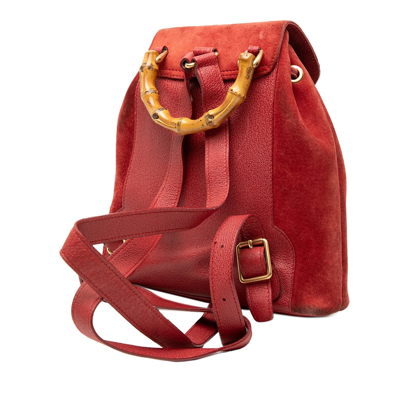 Gucci Suede Bamboo Backpack