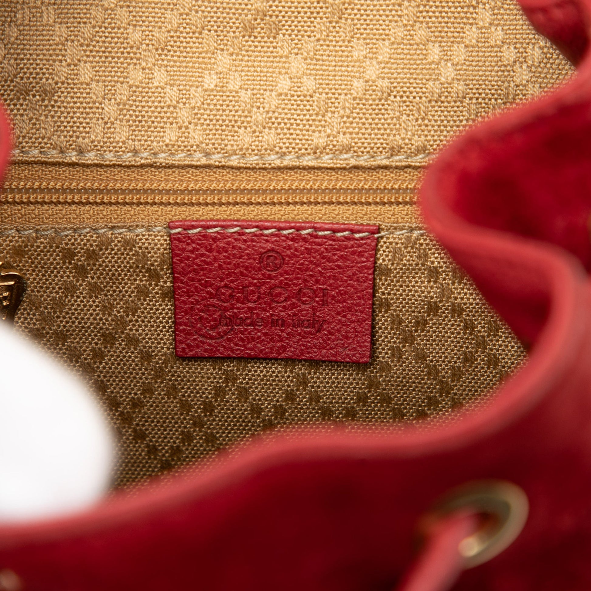 Gucci Suede Bamboo Backpack