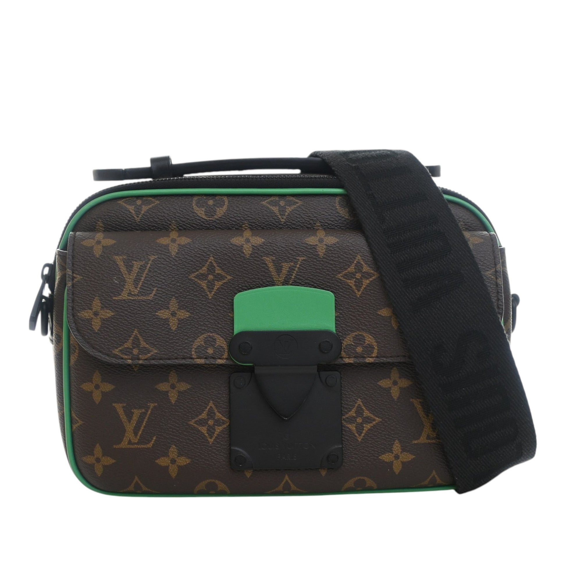 Louis Vuitton Monogram Macassar S Lock Messenger Bag