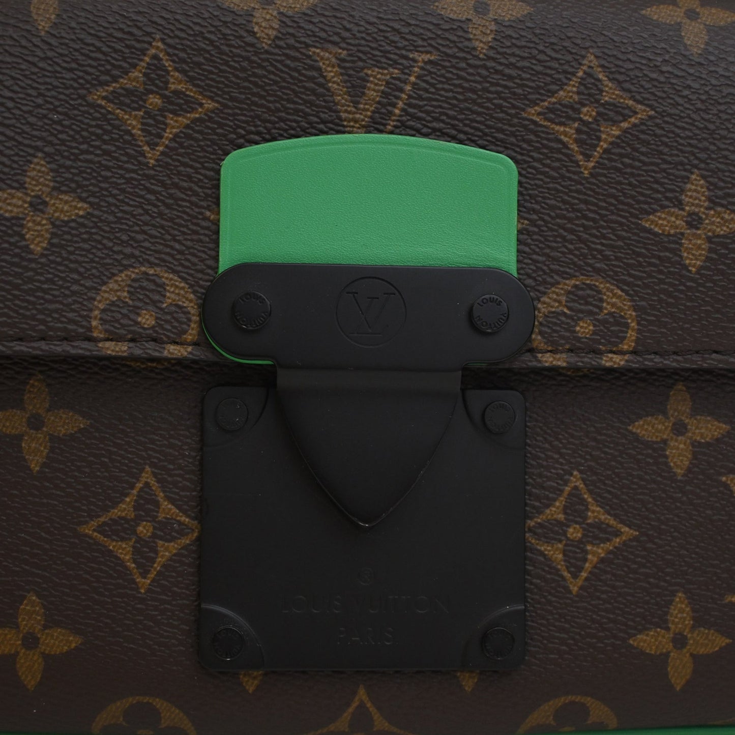 Louis Vuitton Monogram Macassar S Lock Messenger Bag