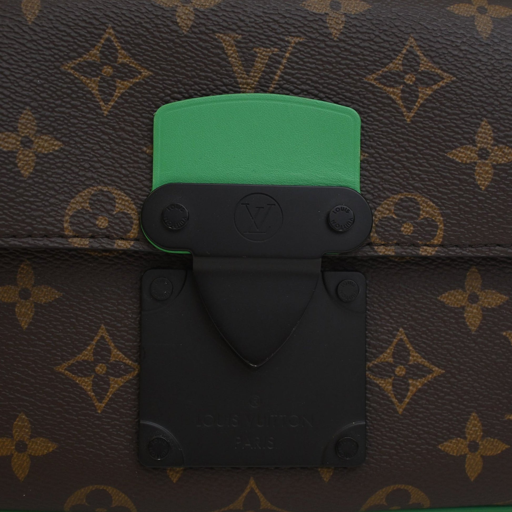 Louis Vuitton Monogram Macassar S Lock Messenger Bag