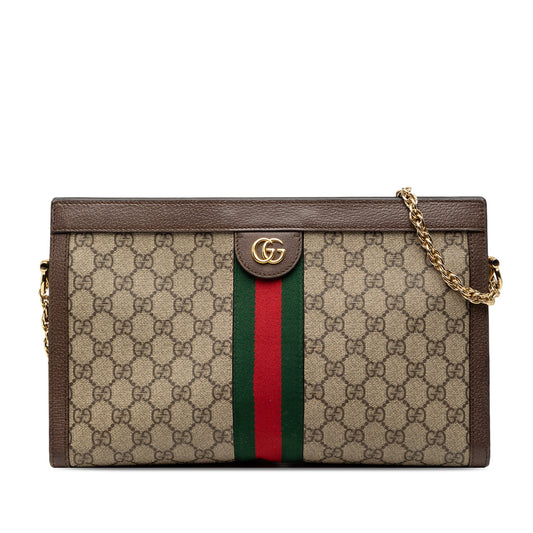 Gucci Medium GG Supreme Web Ophidia Chain Shoulder Bag