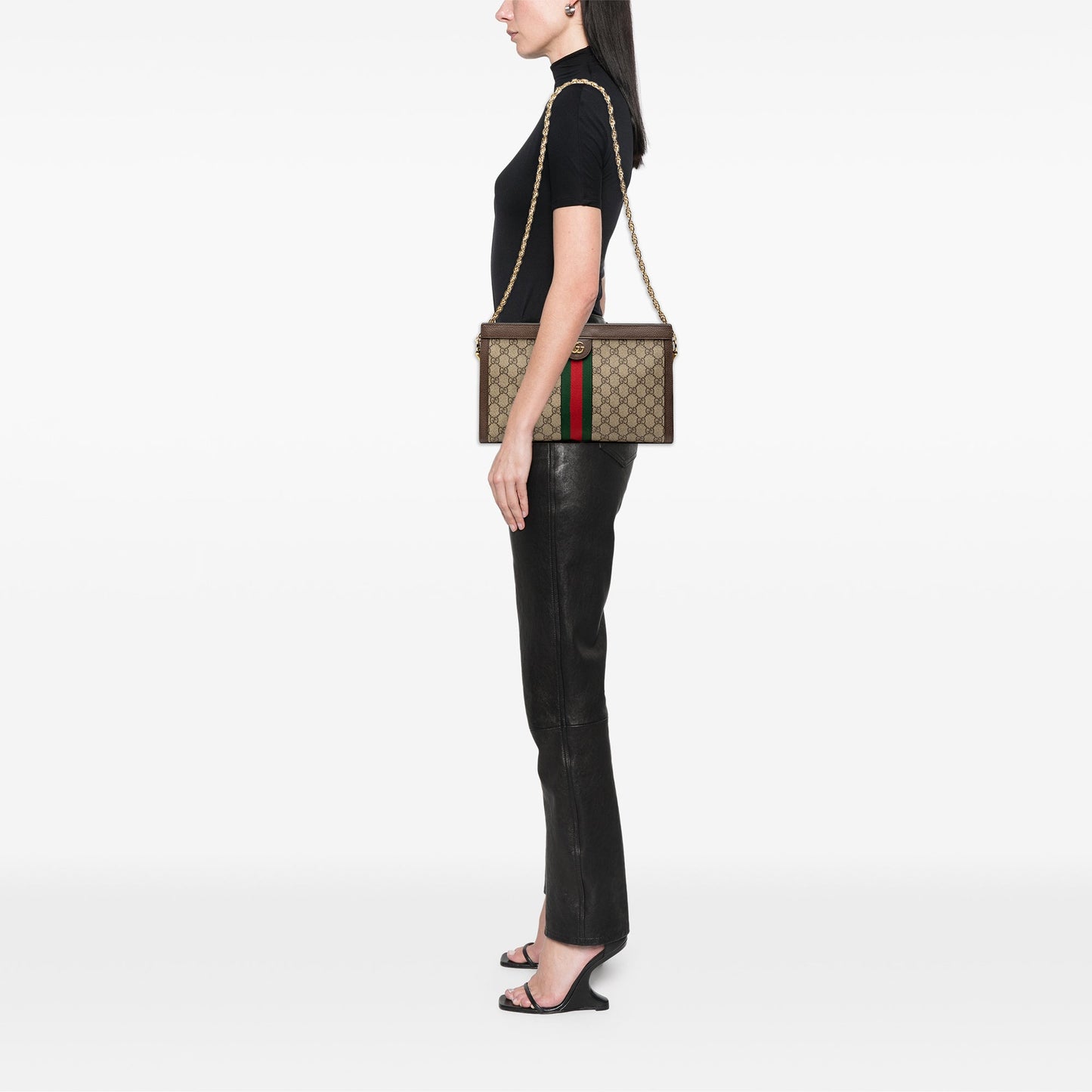 Gucci Medium GG Supreme Web Ophidia Chain Shoulder Bag