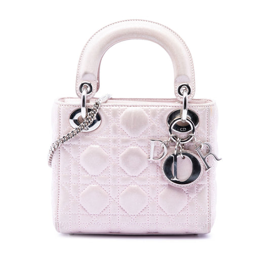 Dior Mini Iridescent Lambskin Cannage Lady Dior