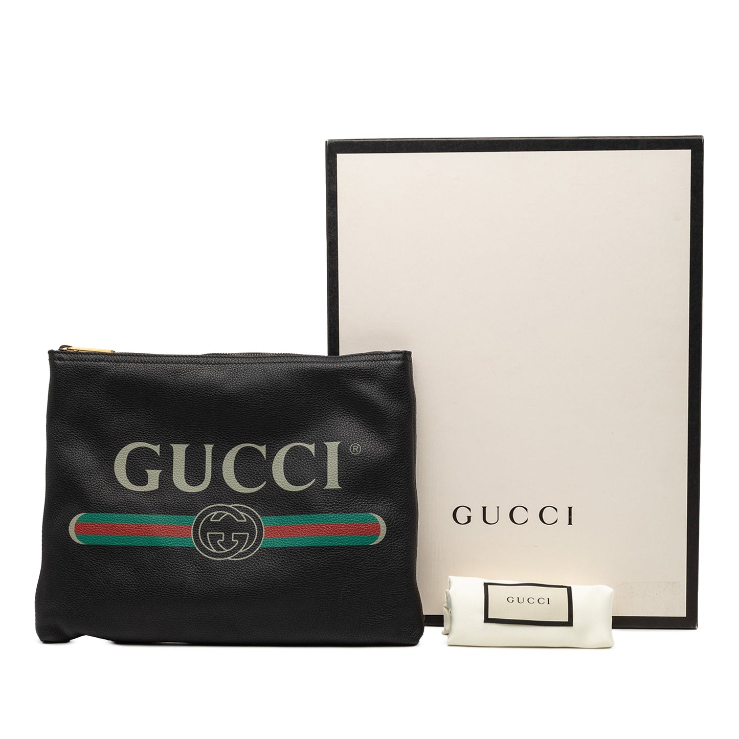 Gucci Medium Leather Logo Portfolio Clutch