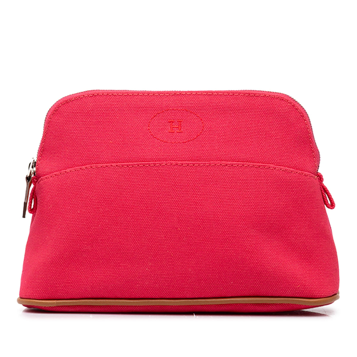 Hermès Toile Bolide Trousse De Voyage Pouch PM — Pink