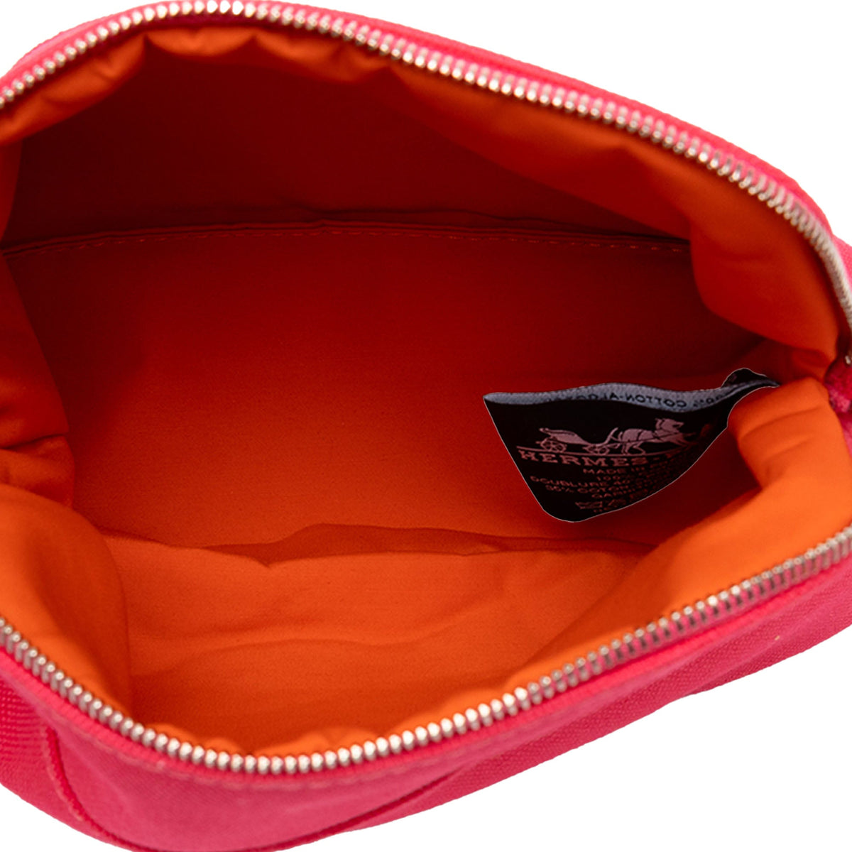 Hermès Toile Bolide Trousse De Voyage Pouch PM — Pink