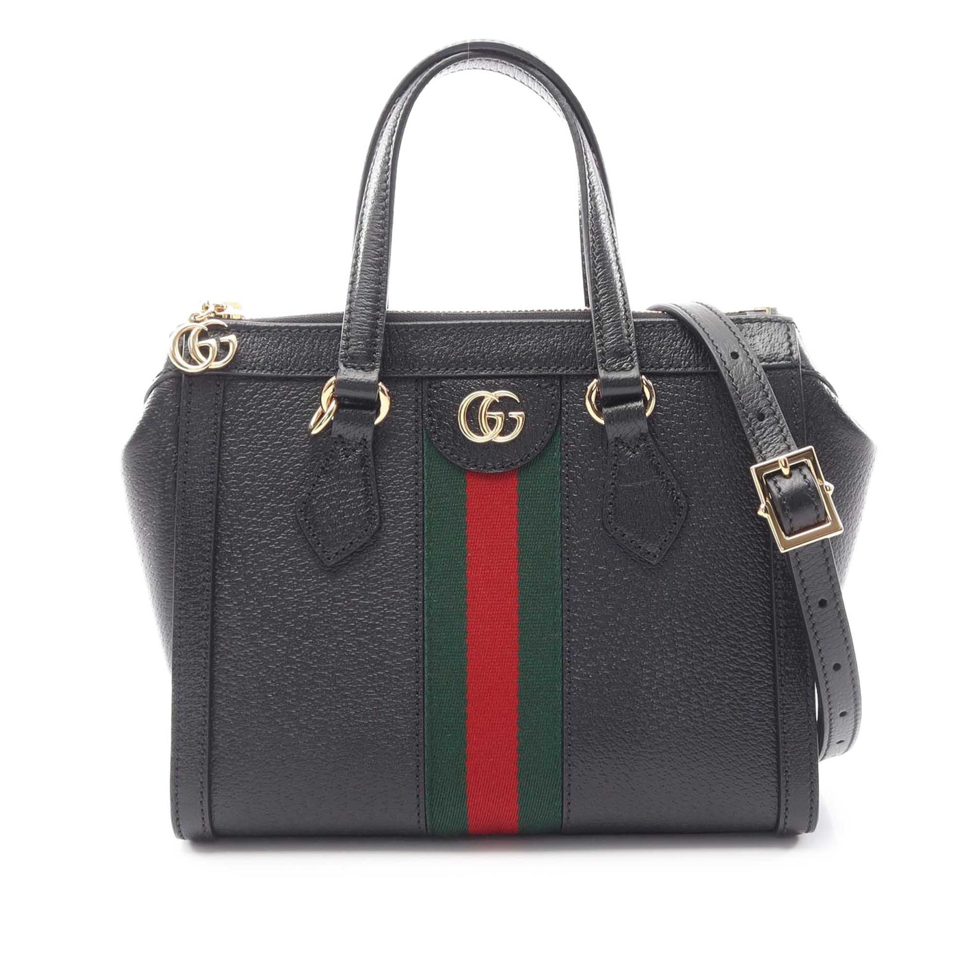 Gucci Small Leather Web Ophidia Satchel
