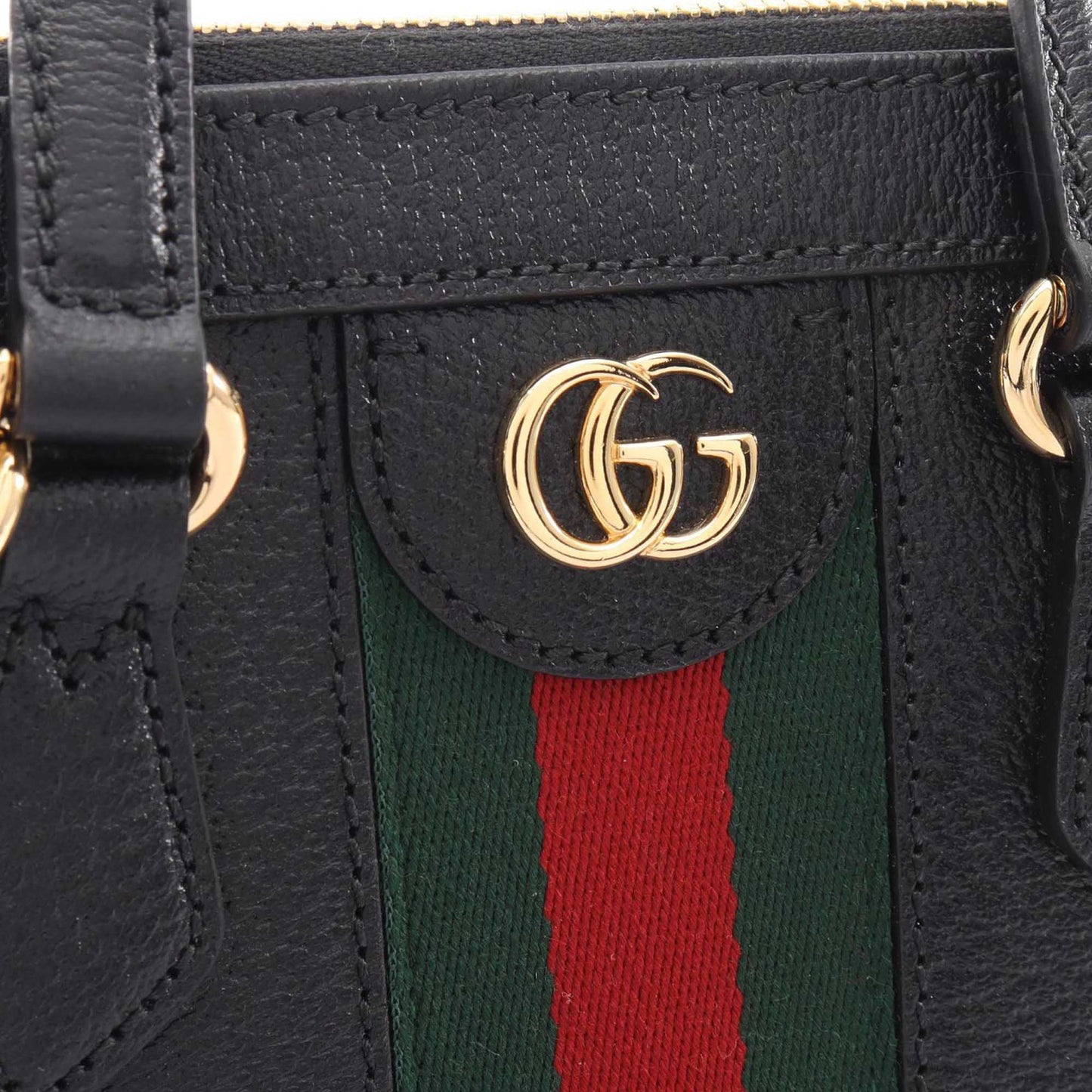 Gucci Small Leather Web Ophidia Satchel