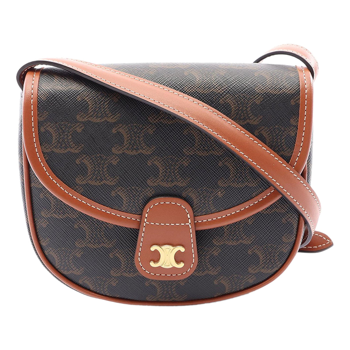 Celine Mini Triomphe Coated Canvas Besace Crossbody