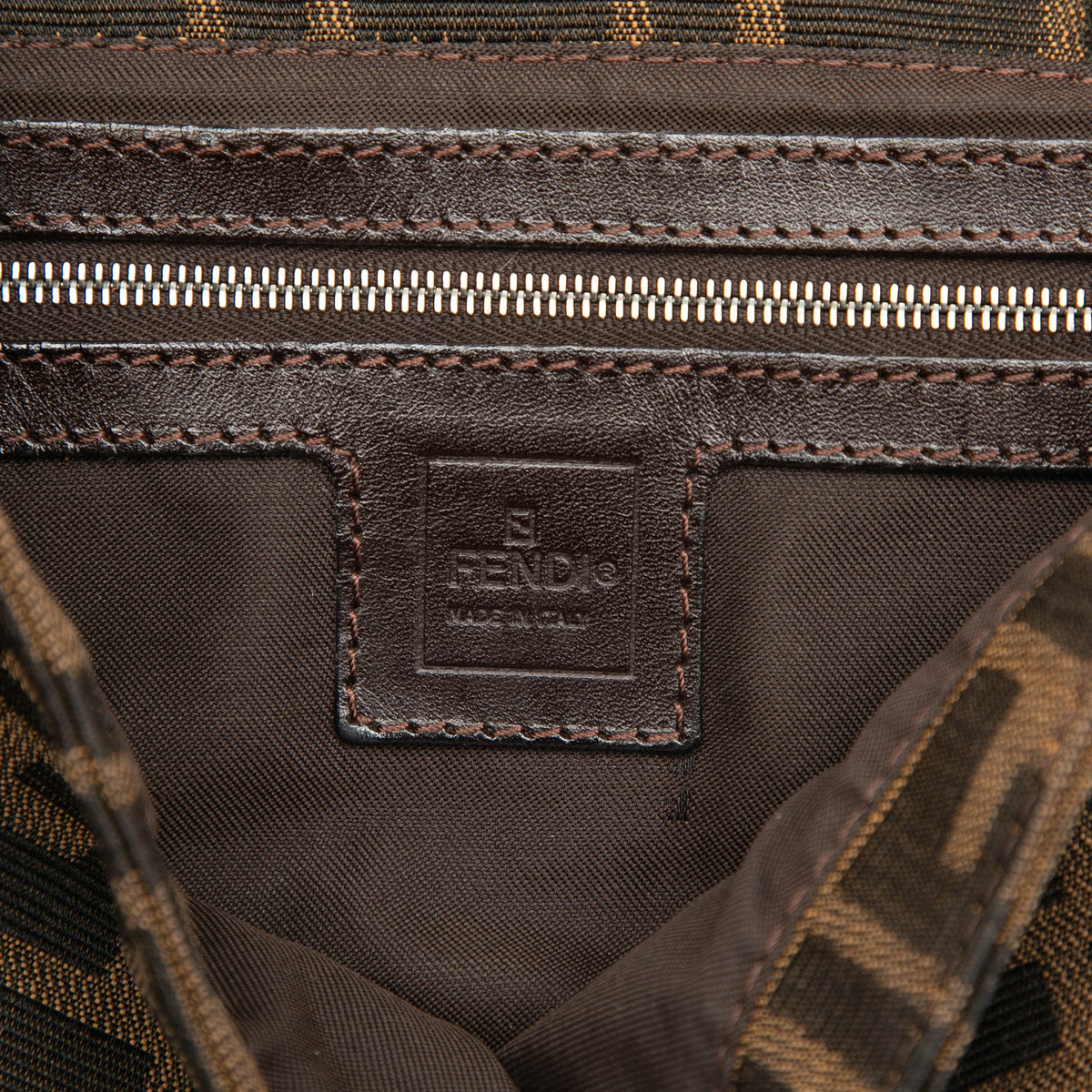 Fendi Zucca Canvas Baguette — Brown