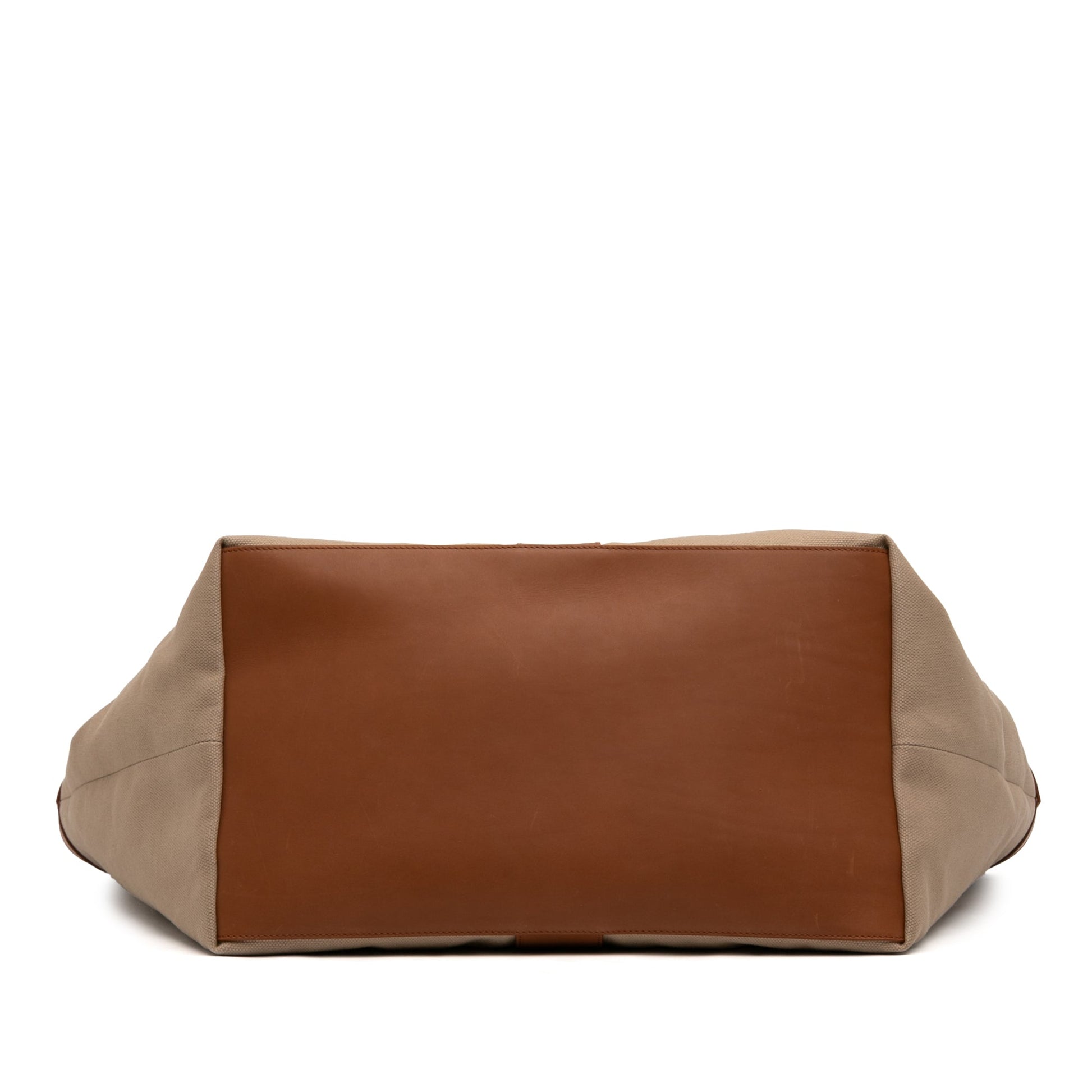 Saint Laurent Leather Trimmed Canvas Y Tote