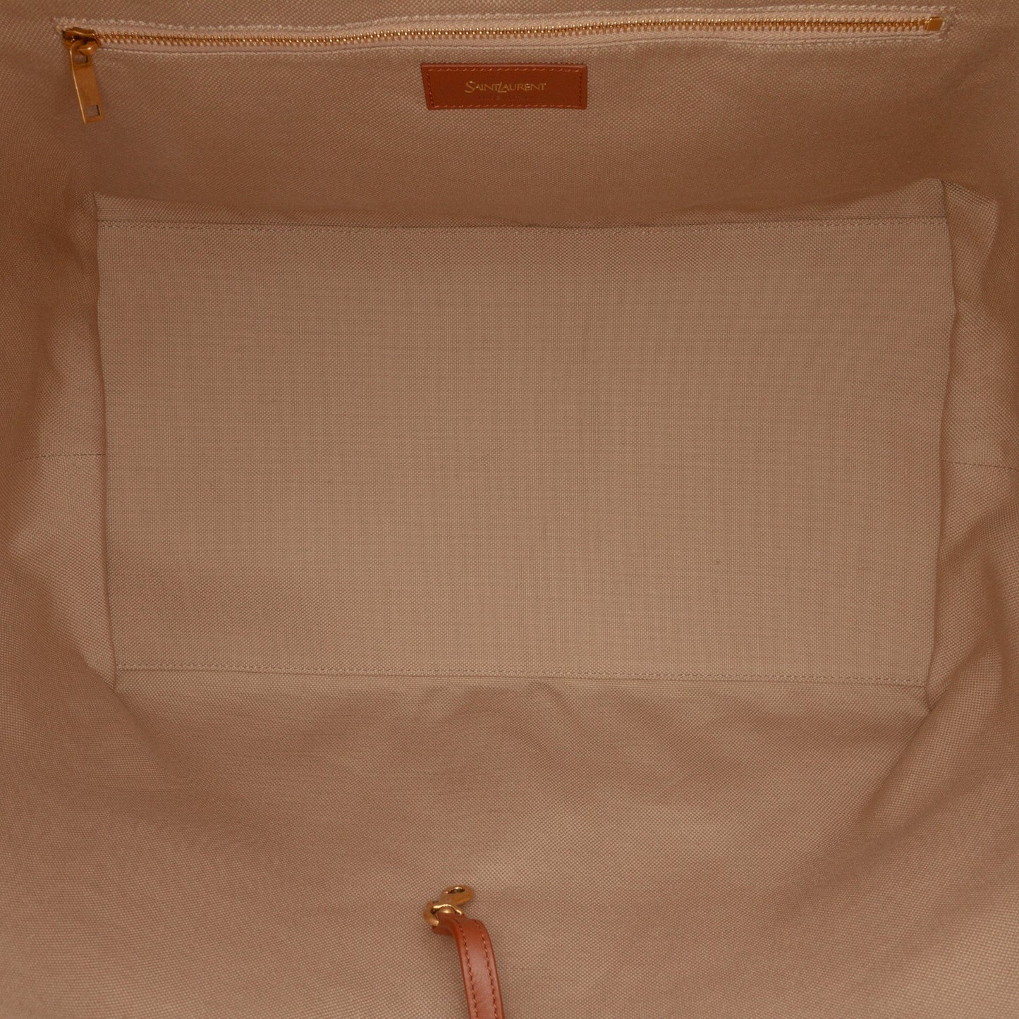 Saint Laurent Leather Trimmed Canvas Y Tote