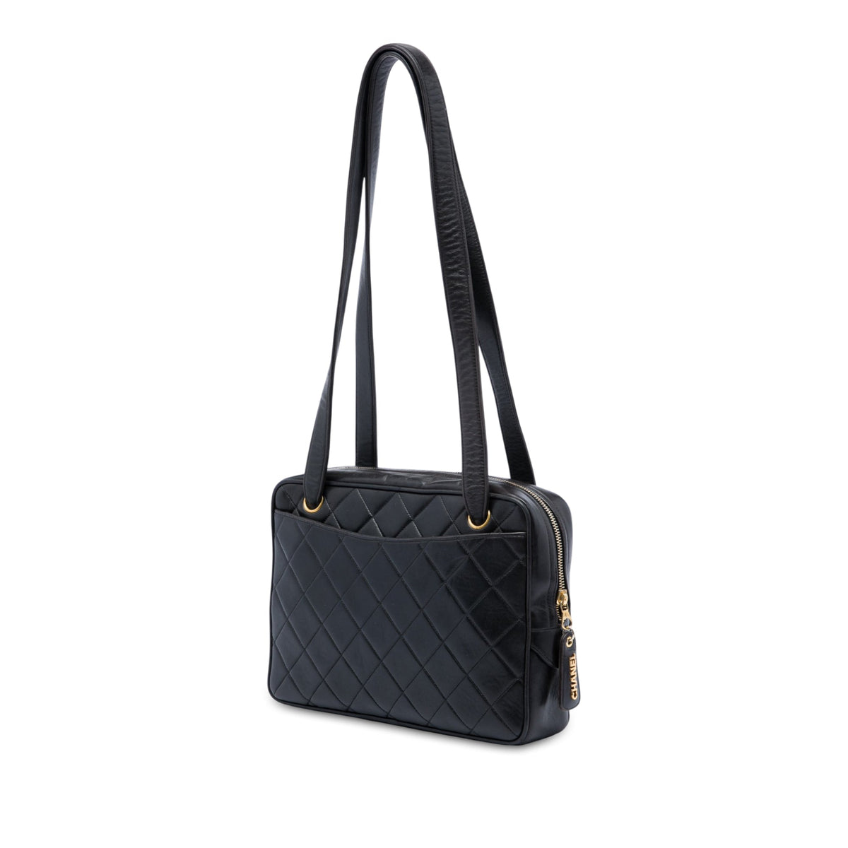 Chanel Quilted Lambskin Shoulder Bag — Black