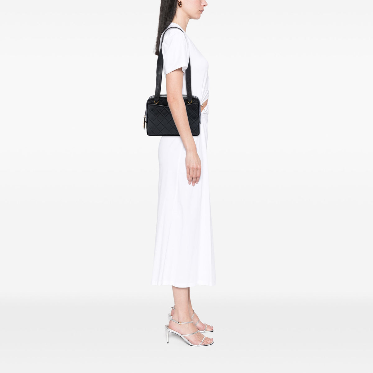Chanel Quilted Lambskin Shoulder Bag — Black