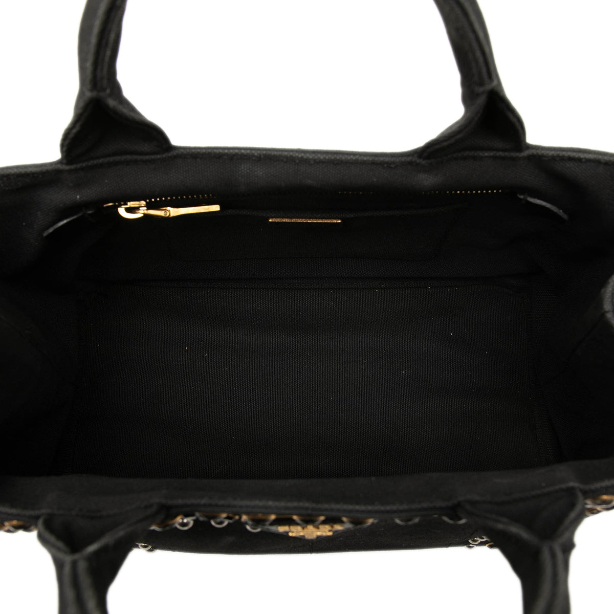 Prada Canvas Canapa Studded Handbag