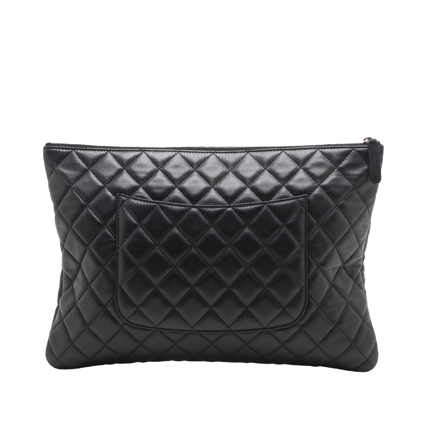 Chanel Large Quilted Lambskin O Case Clutch