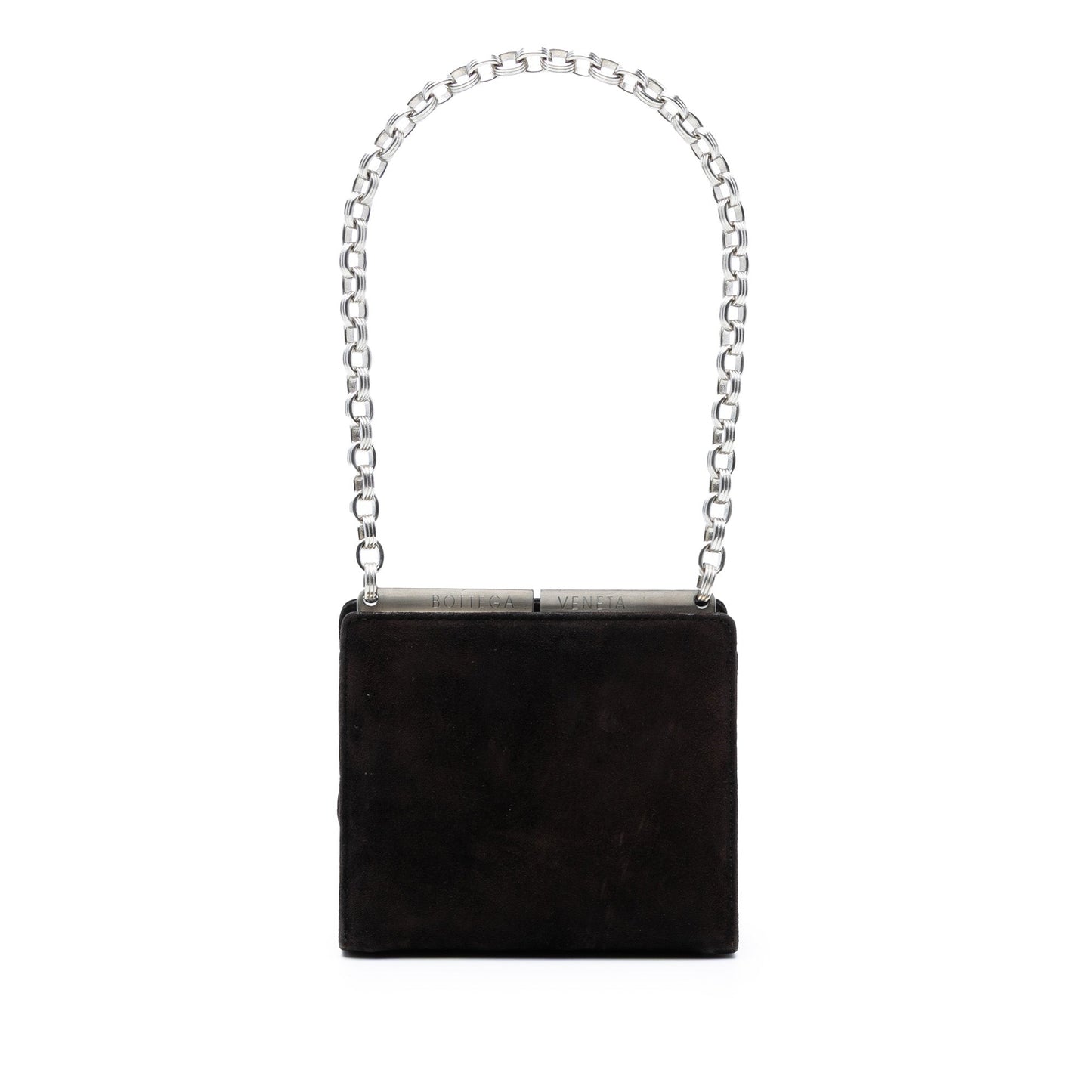 Bottega Veneta Suede Frame Clutch on Chain