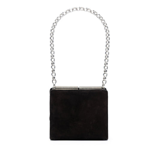 Bottega Veneta Suede Frame Clutch on Chain