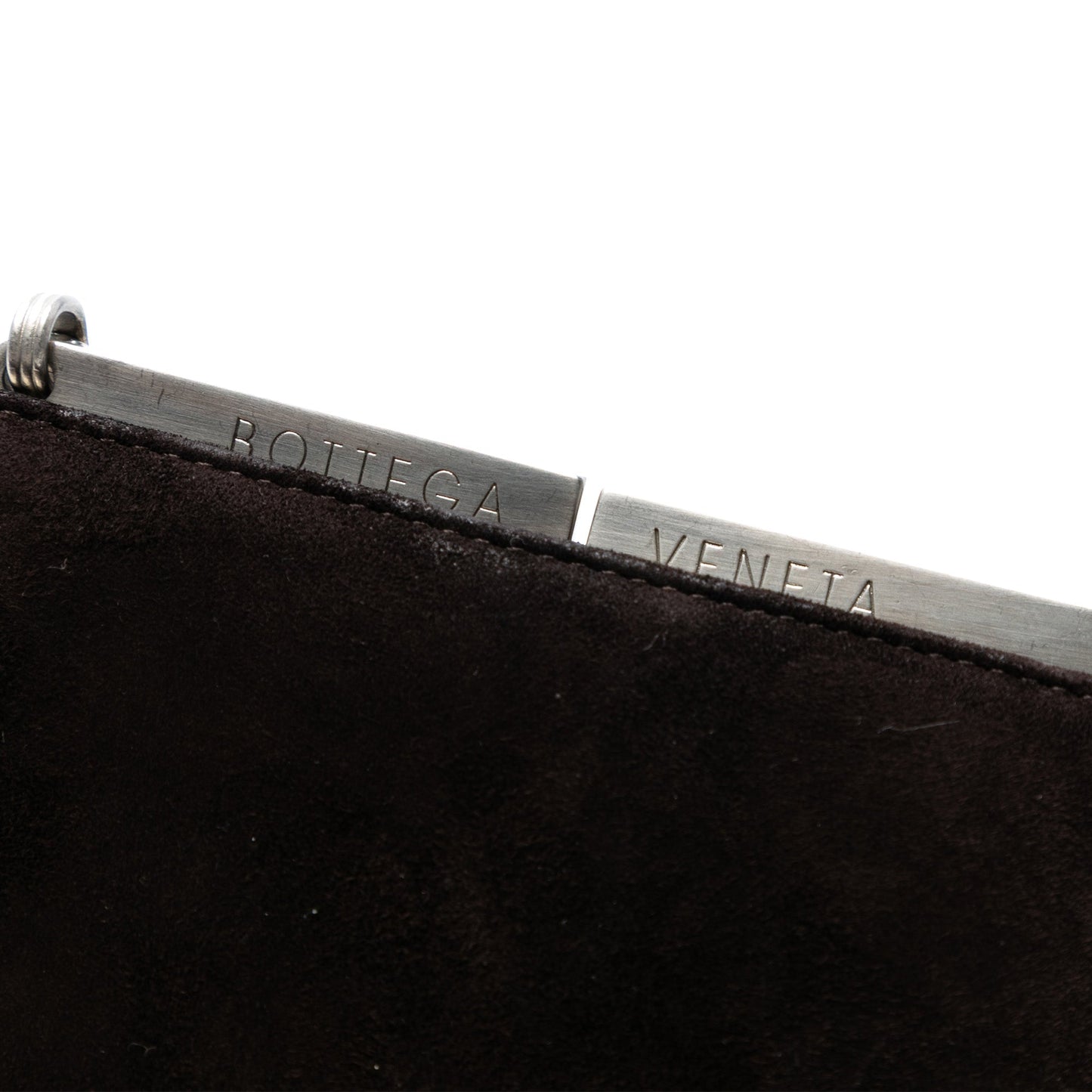 Bottega Veneta Suede Frame Clutch on Chain