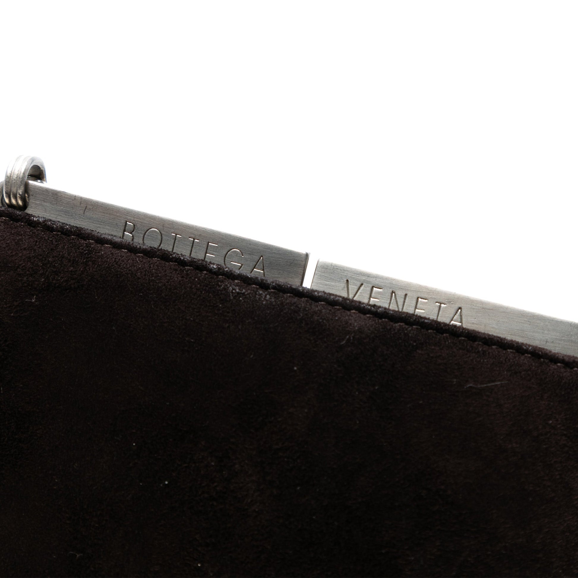 Bottega Veneta Suede Frame Clutch on Chain