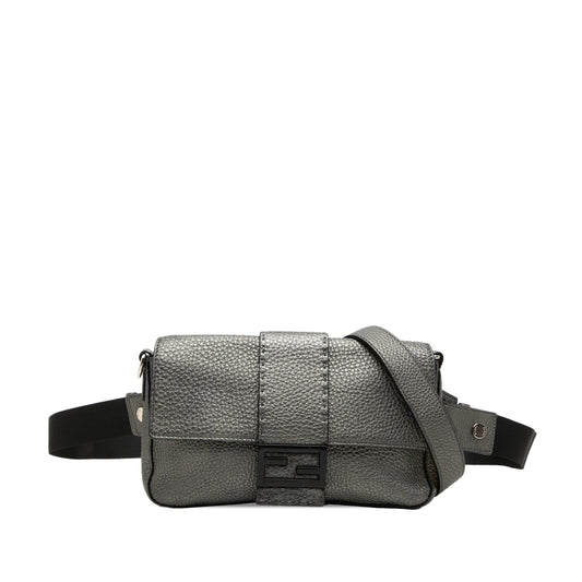 Fendi Leather Selleria Convertible Baguette Satchel