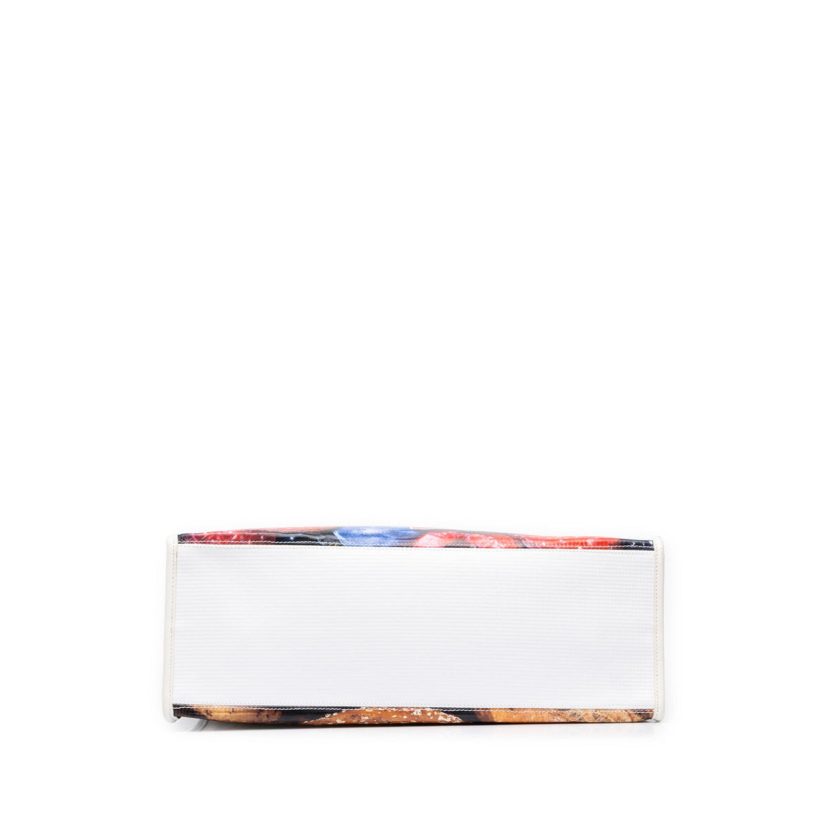 Balenciaga Calfskin Antwerp Print Shopper Tote M — White