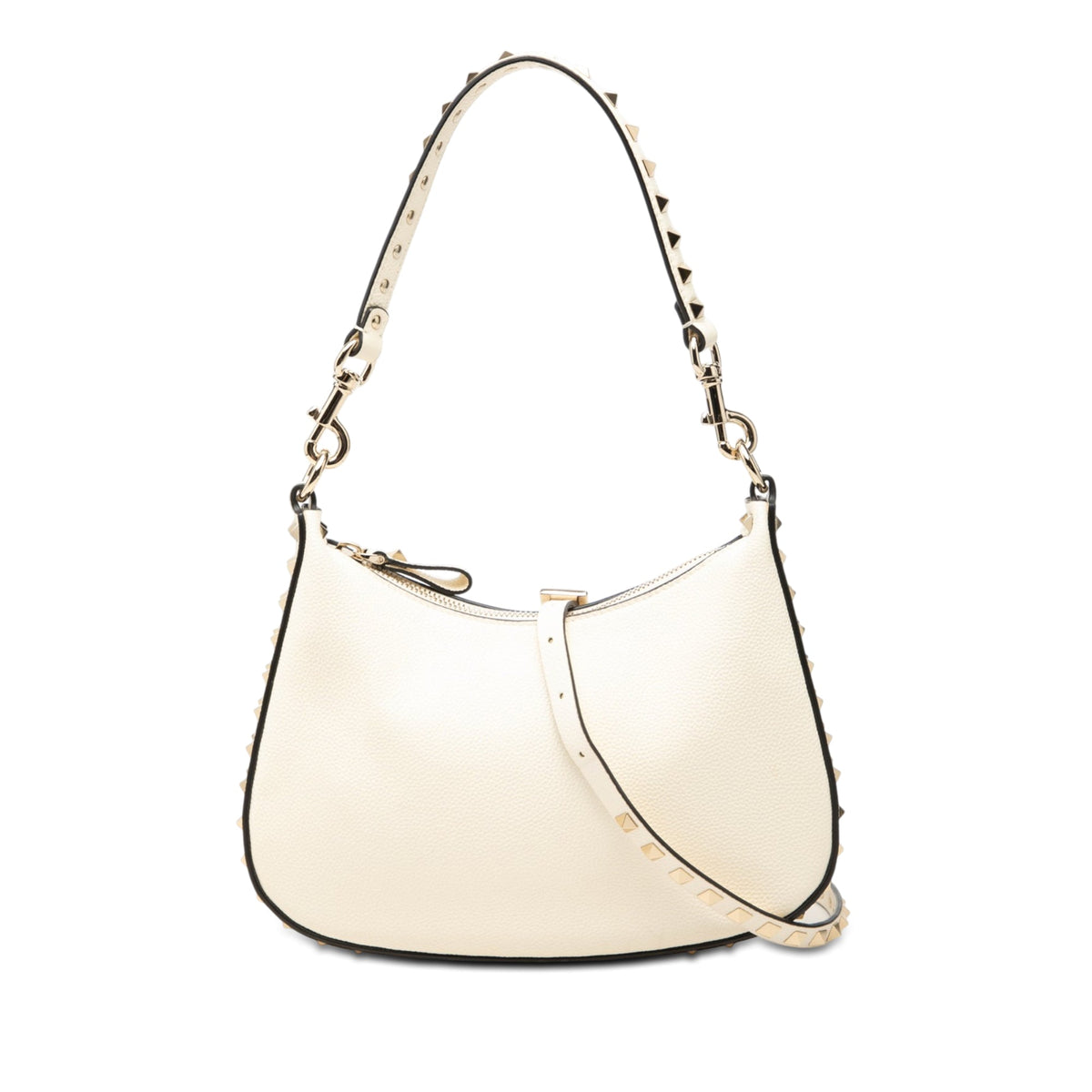 Valentino Small Grainy Calfskin Rockstud Hobo
