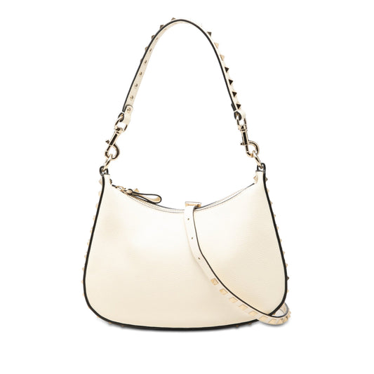 Valentino Small Grainy Calfskin Rockstud Hobo