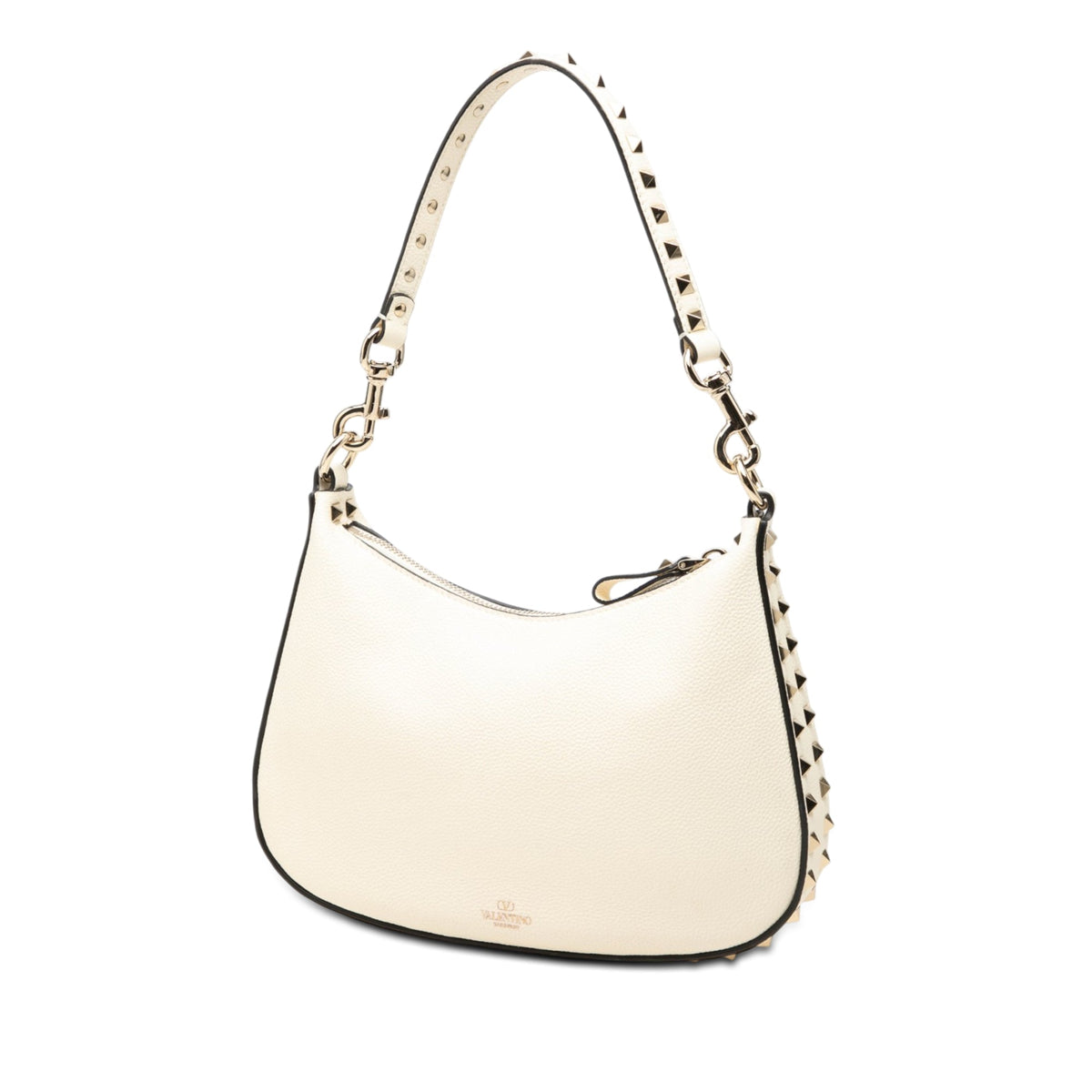 Valentino Small Grainy Calfskin Rockstud Hobo