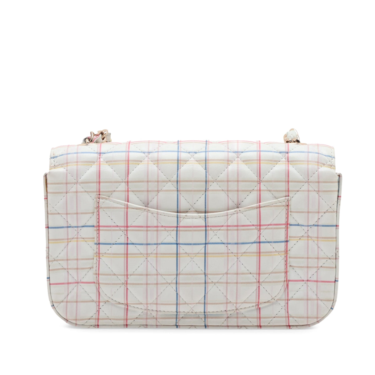 Chanel Mini Rectangular Classic Printed Calfskin Single Flap — White