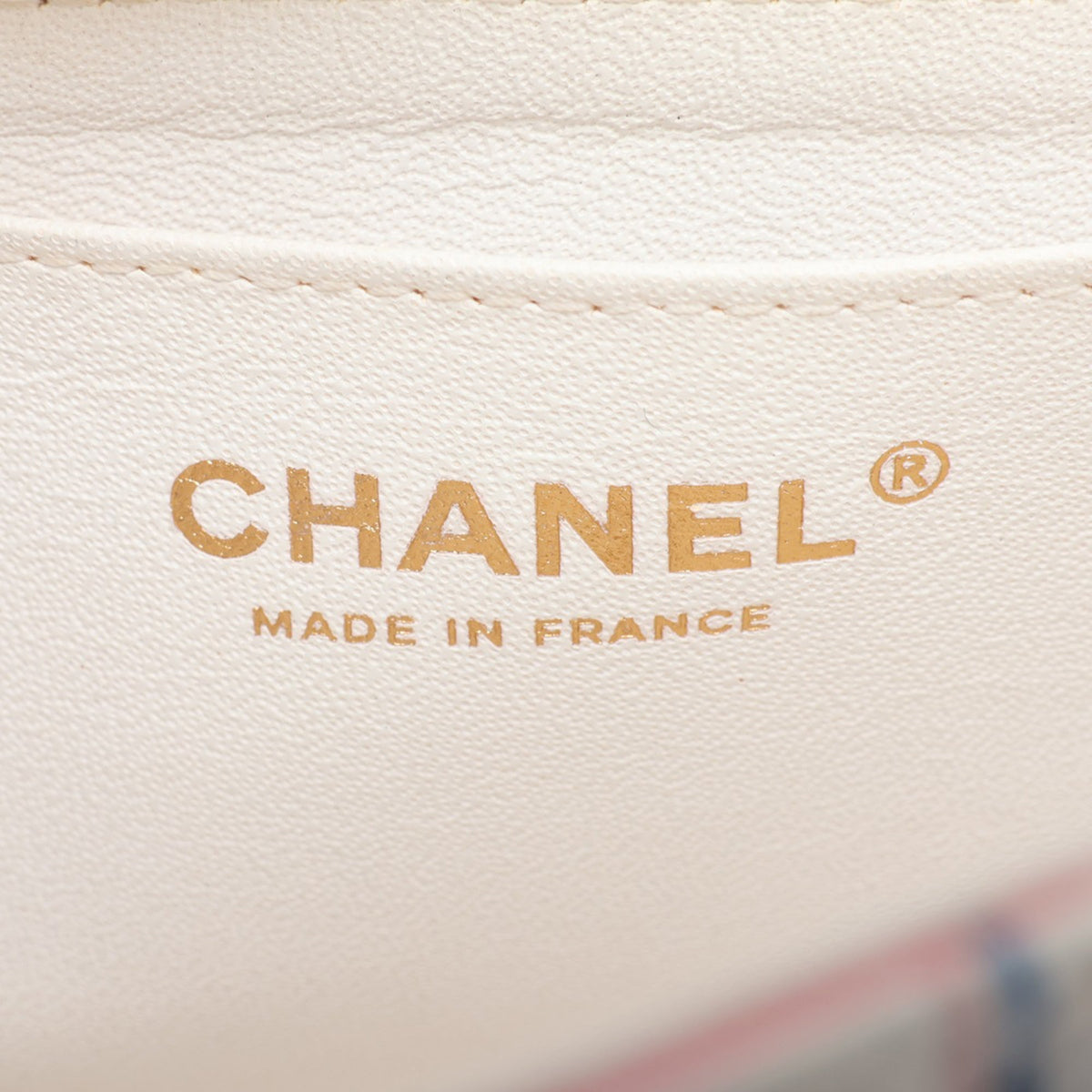 Chanel Mini Rectangular Classic Printed Calfskin Single Flap — White