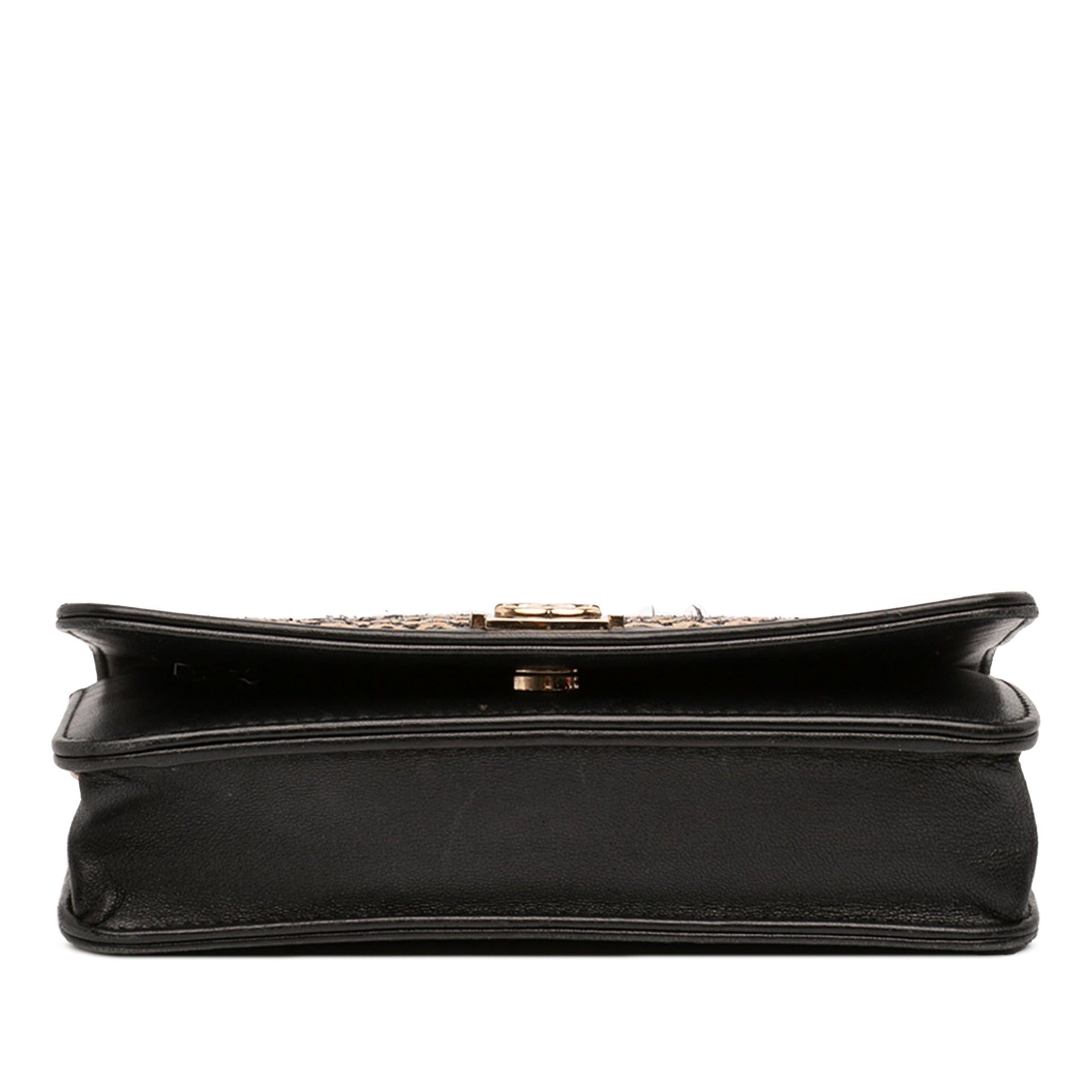 Chanel Lambskin and Woven Raffia Boy Wallet on Chain