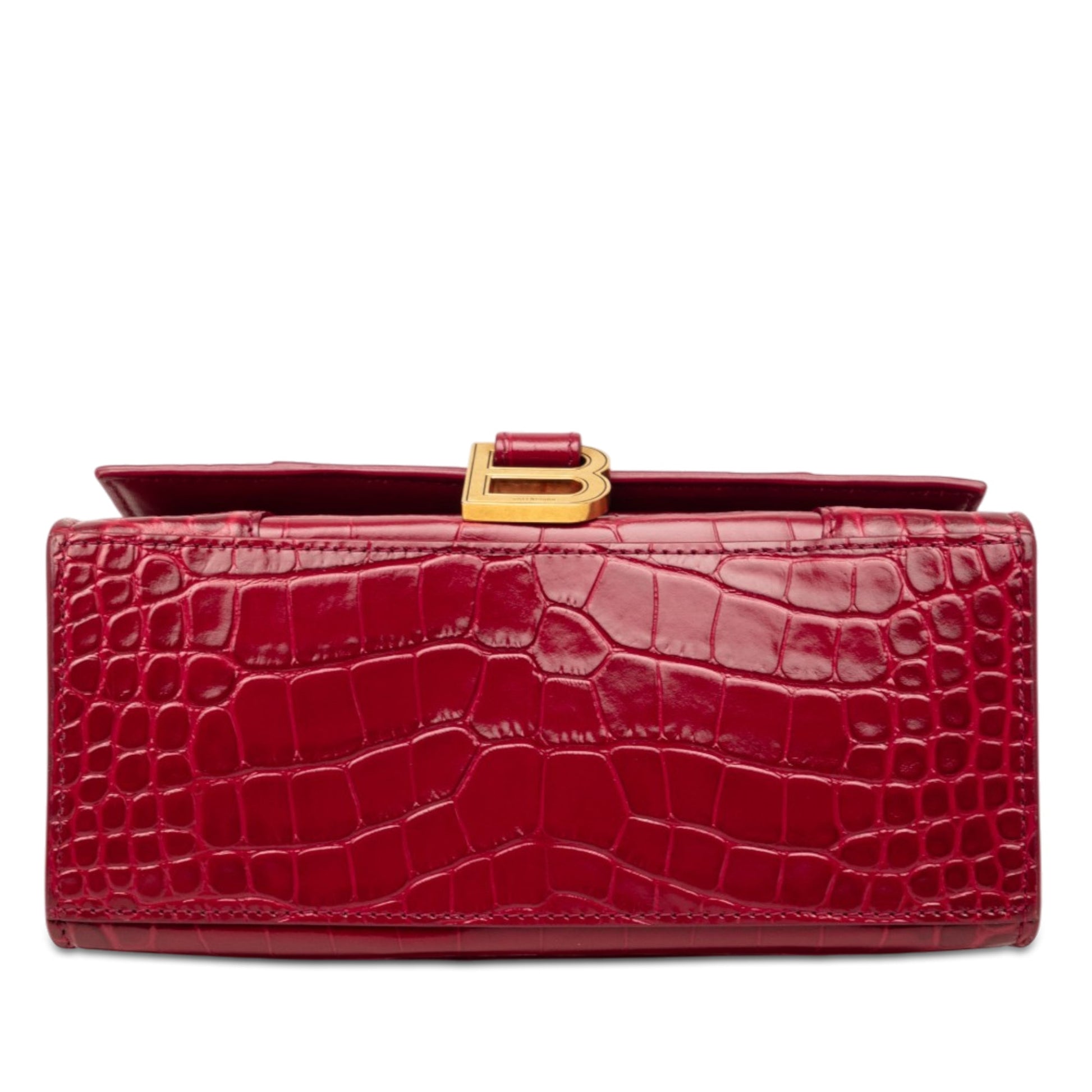 Balenciaga Small Croc Embossed Hourglass Top Handle Bag