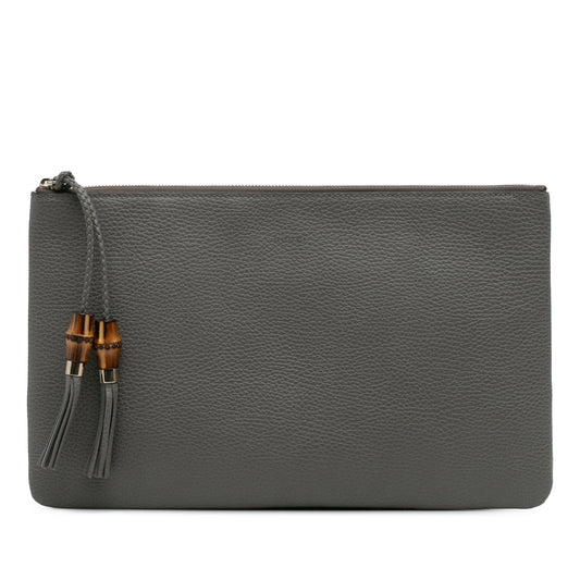 Gucci Calfskin Bamboo Tassel Clutch