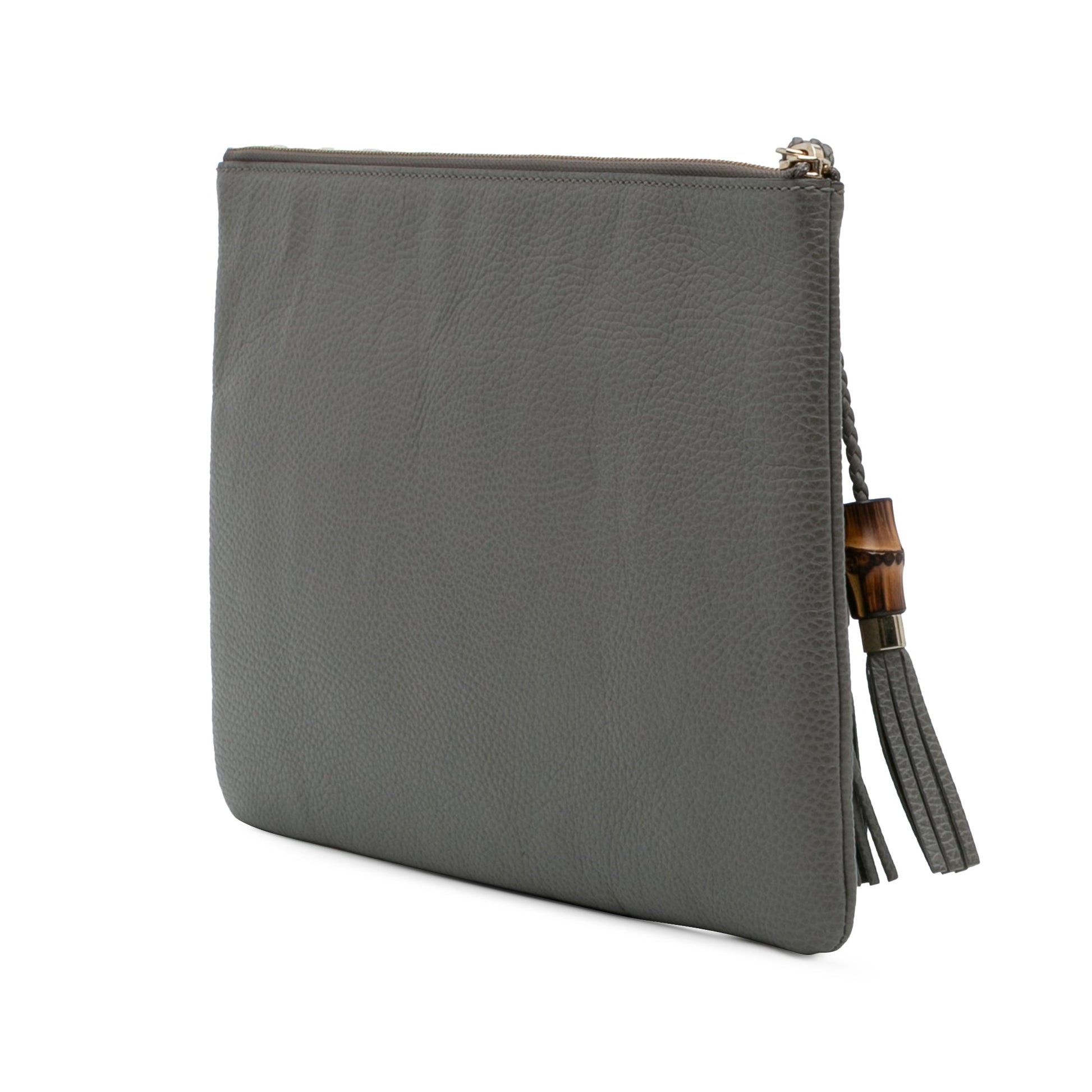 Gucci Calfskin Bamboo Tassel Clutch