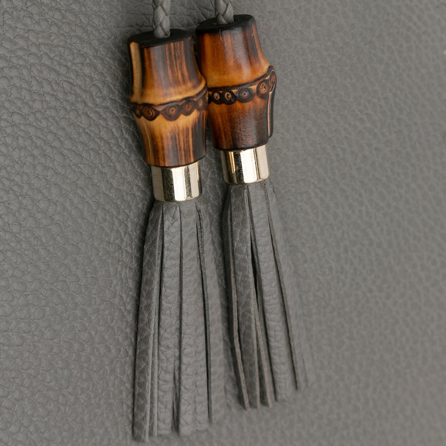 Gucci Calfskin Bamboo Tassel Clutch