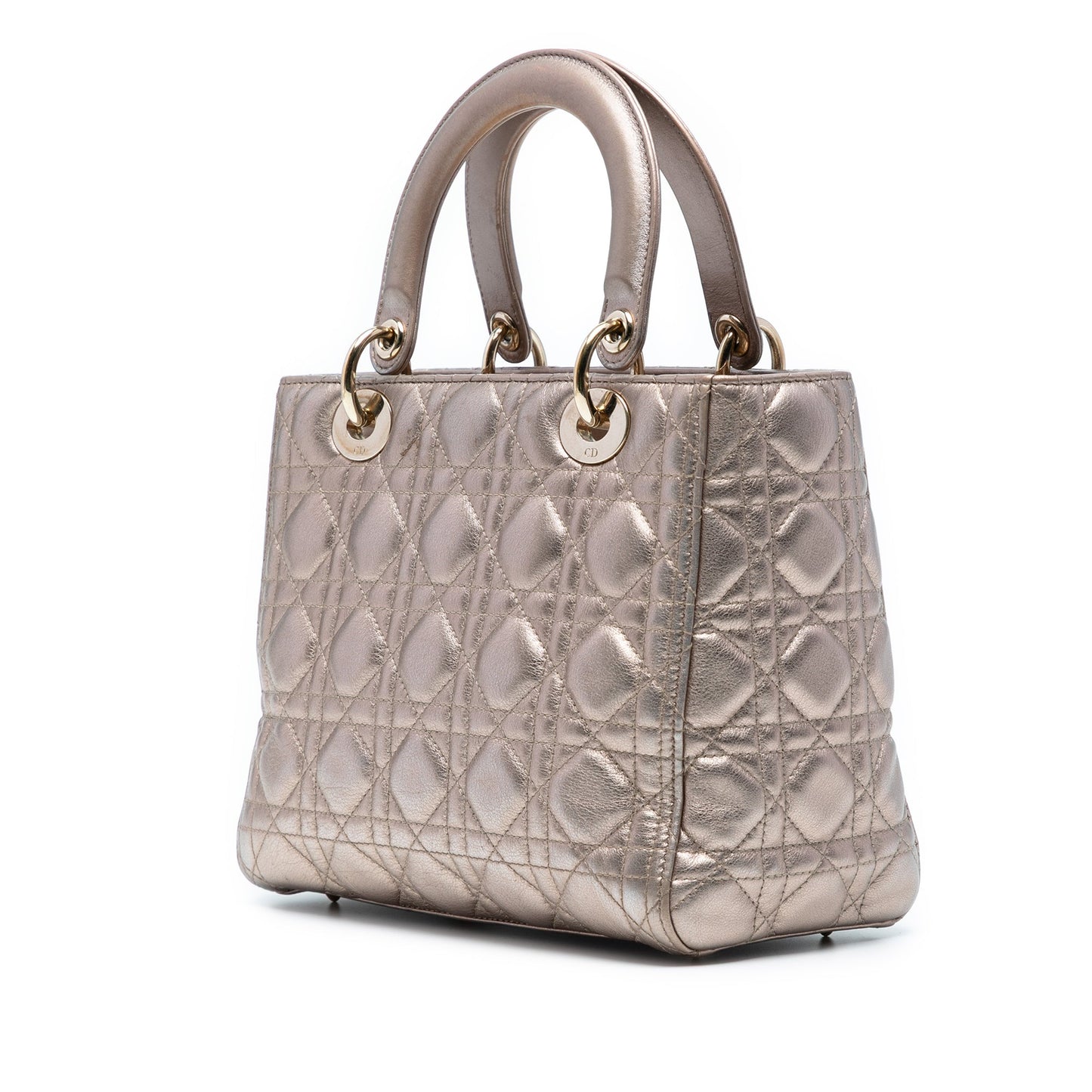 Dior Medium Metallic Lambskin Cannage Lady Dior