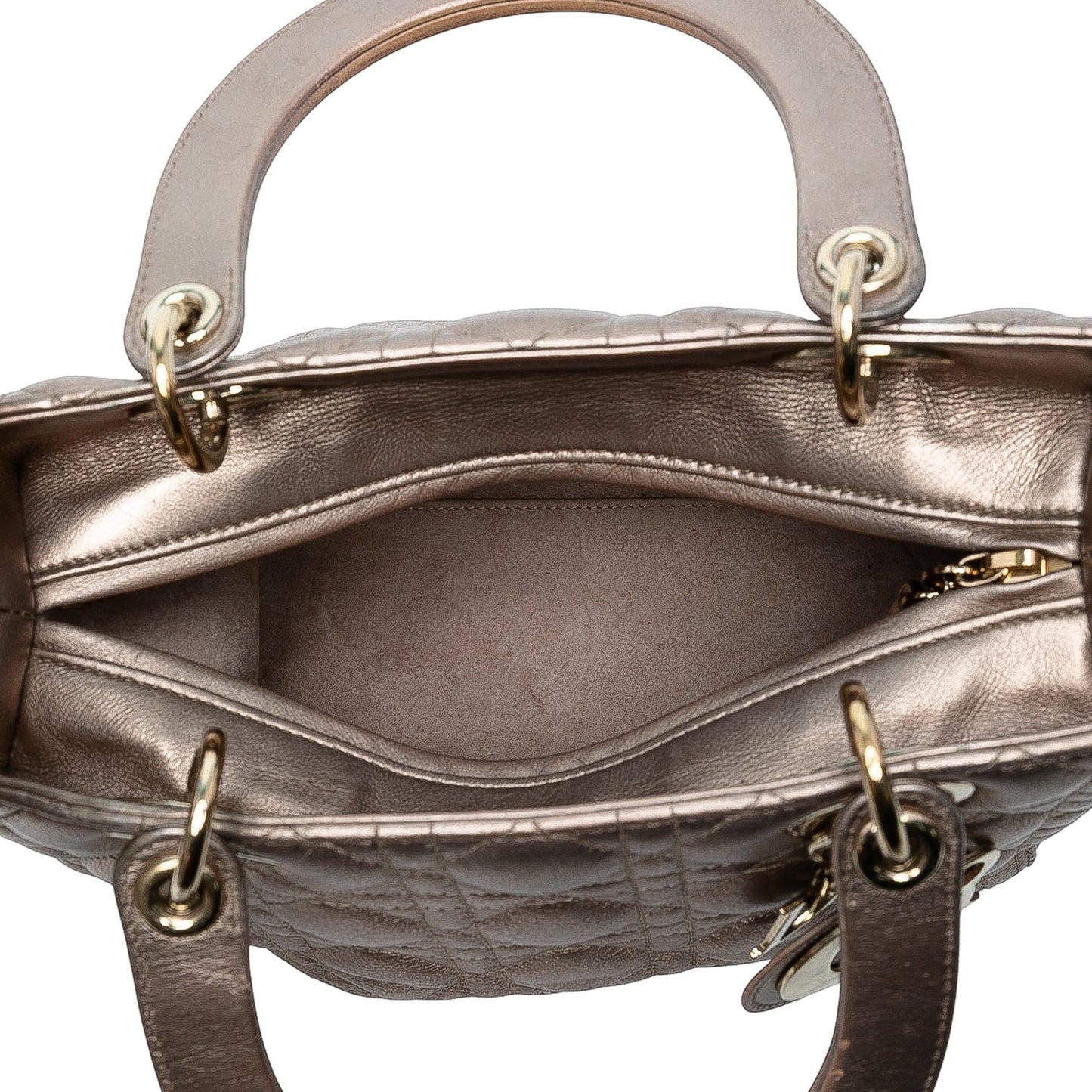 Dior Medium Metallic Lambskin Cannage Lady Dior