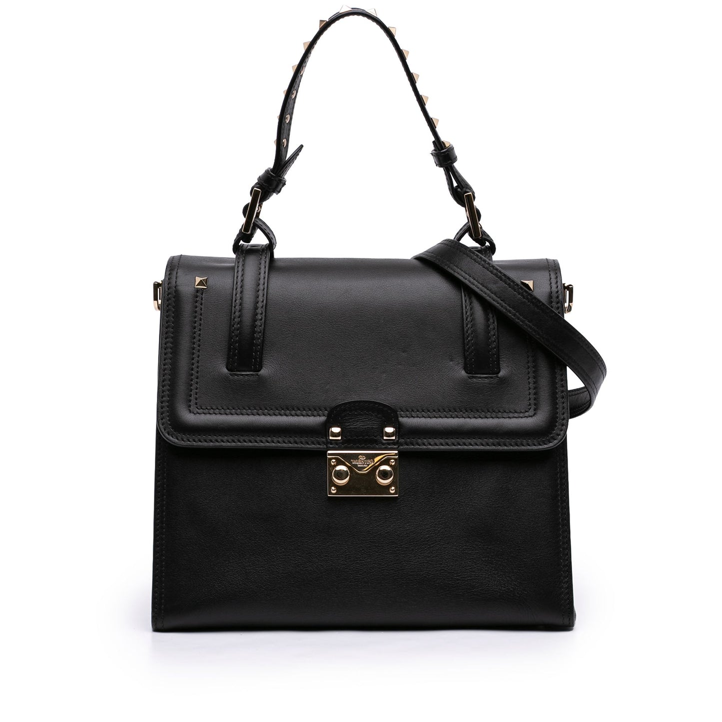 Valentino Leather Rockstud Cabana Satchel