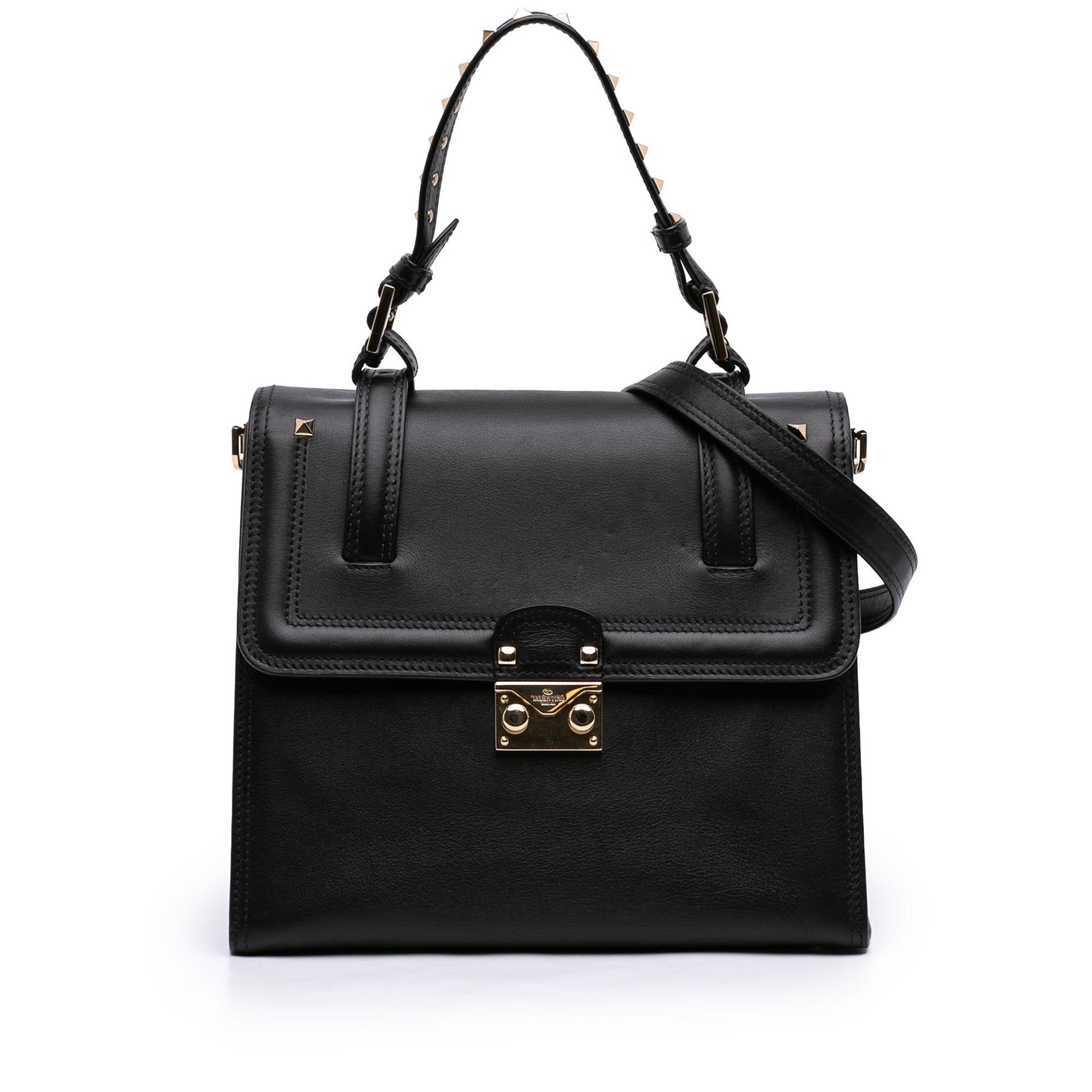 Valentino Leather Rockstud Cabana Satchel