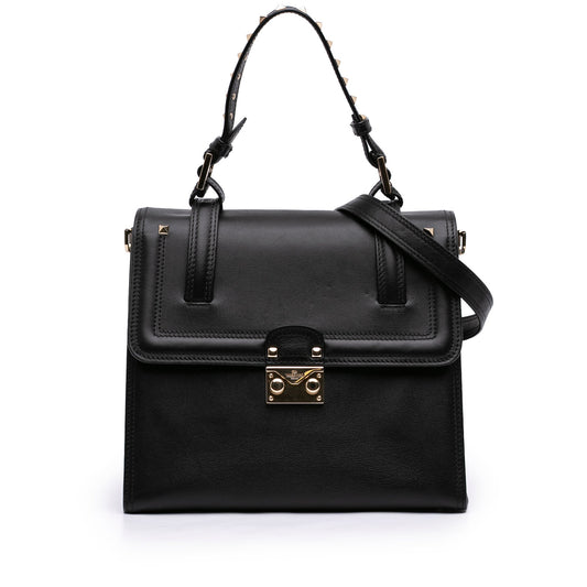 Valentino Leather Rockstud Cabana Satchel