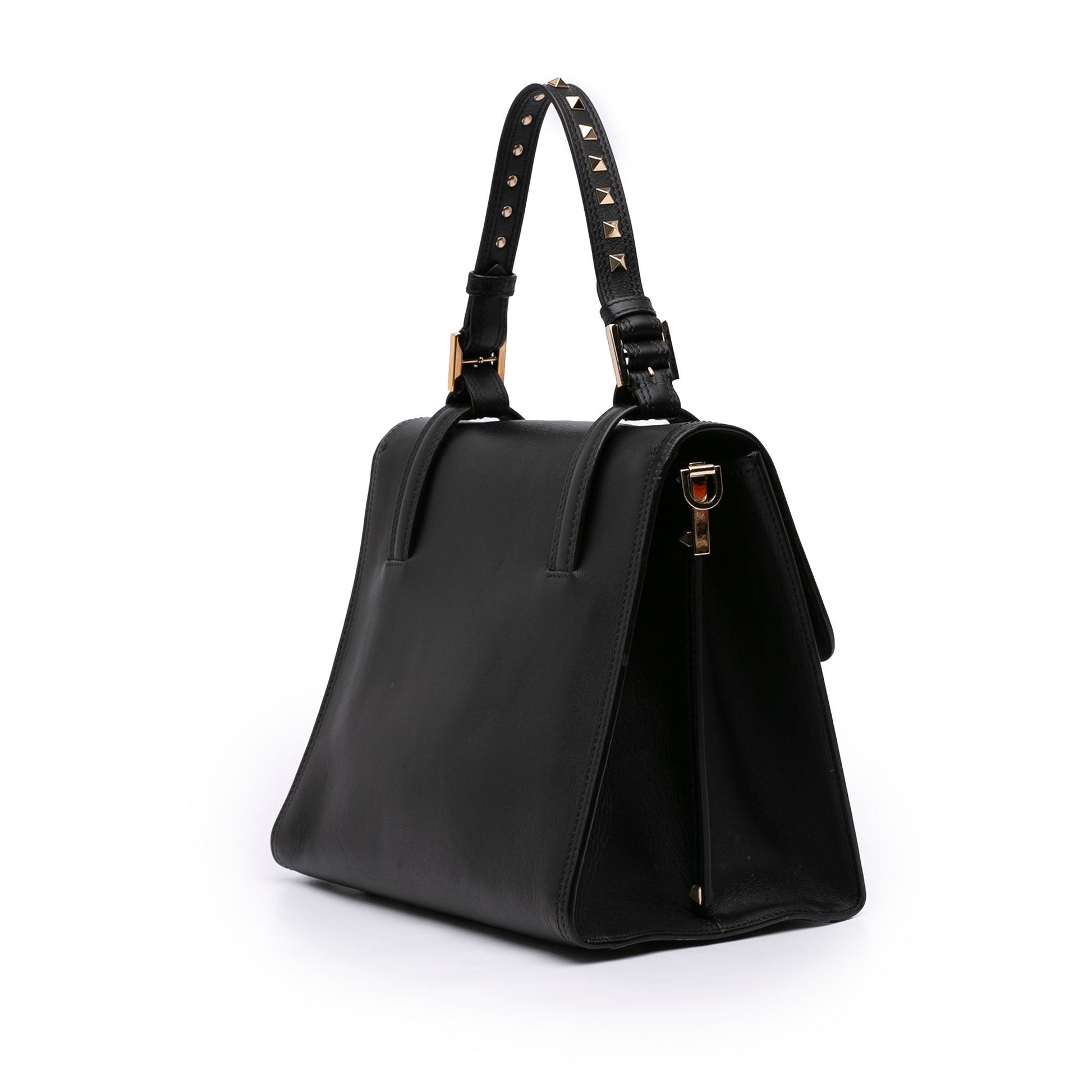 Valentino Leather Rockstud Cabana Satchel