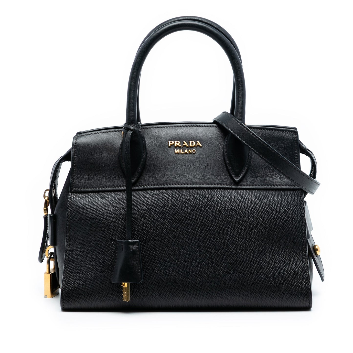 Prada Small Saffiano and City Calf Esplanade Satchel