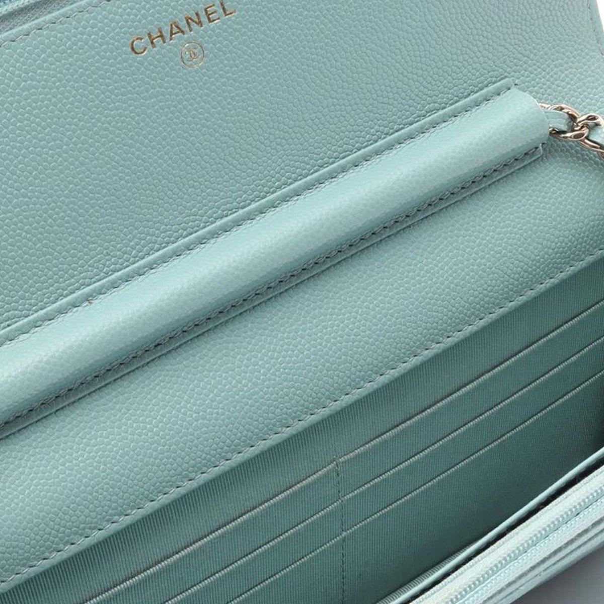 Chanel CC Quilted Caviar Wallet on Chain